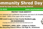 Thumbnail for the post titled: Tire collection returns to Cass County; Earth Week observation and Community Shred Day scheduled