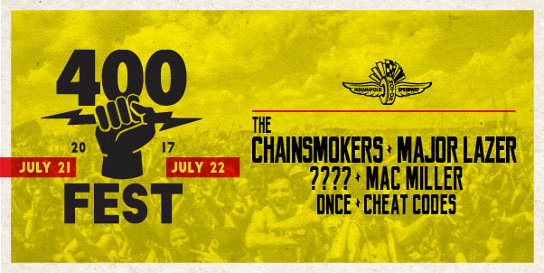 Thumbnail for the post titled: The Chainsmokers, Major Lazer To Headline 400 Fest at the Brickyard