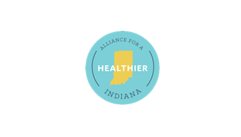 Alliance for Healthier Indiana Logo - Blue Circle with Indiana
