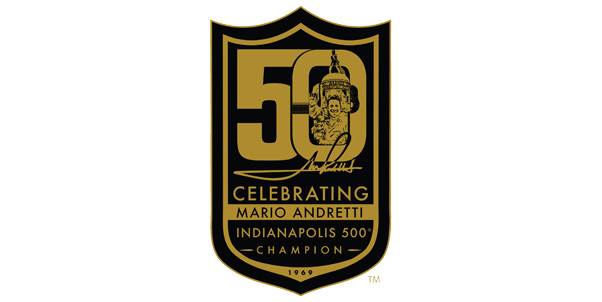 Black and Gold logo for 50th Anniversary of Mario Andretti's Indianapolis 500 win