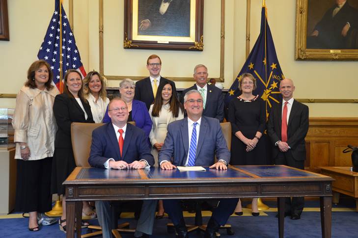 Thumbnail for the post titled: Head joins Gov. Holcomb for signing of child relocation bill
