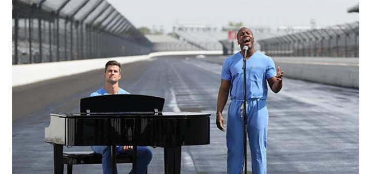 Thumbnail for the post titled: Singing Surgeons Pair with Fan Favorite Cornelison for Emotional Indy 500 Race Day Performances