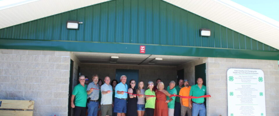 Ribbon cutting for new restrooms at the Cass County 4-H Fairgrounds