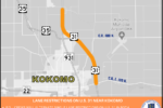 Thumbnail for the post titled: Lane restrictions on US 31 near Kokomo starting Thursday, August 3, 2023 through late August